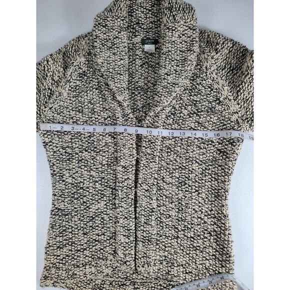 J Crew Black White Gray Black Tweed Wool Hand Knit Cardigan Sweater Medium - Picture 5 of 7